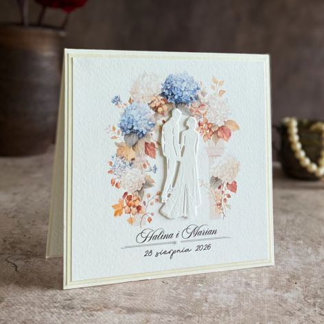 Kartka ślubna w ozdobnej kopercie, WP 56
