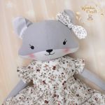 Lisek Pola przytulanka w sukience beż bordo - 