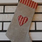 Lniana skarpeta świąteczna - 