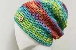 Czapka przejściowa cienka beanie smerf kolorowa
