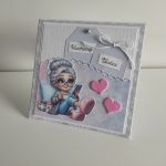 Kartka na Dzień Babci różowa 2 - Kartka na Dzień Babci
