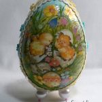 Jajko z kurczakami (16cm) - wiosna, wielkanoc