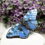 Duża broszka - niebieski motyl - niebieski motyl broszka
