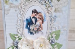 Ślubna kartka "Hortensje i róże"