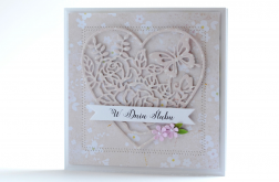 Kartka ŚLUBNA ażurowe serce #1