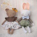 Miś Zoya przytulanka brązowa sukienka GOTOWA - 