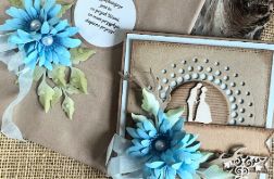 213,Kartka w pudełku na ślub w stylu rustykalnym z torebką