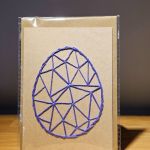 Kartka Wielkanocna - ręcznie haftowana - Pisanka fioletowa - Pisanka fioletowa