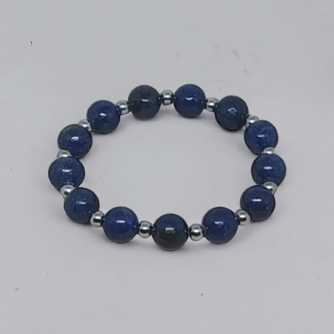 Bransoletka z lapis lazuli i hematytu