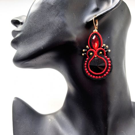 Red&Black kolczyki sutaszowe