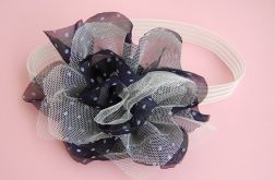 Retro opaska niemowlęca "Groszki z tiulem"