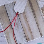 Kartka świąteczno-urodzinowa dla krawcowej, personalizacja - Tył kartki i tył etykietki