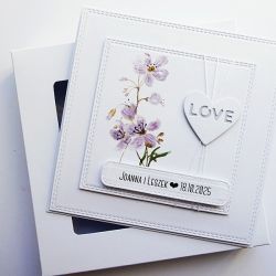 Kartka ślubna w bieli minimalistyczna na ślub