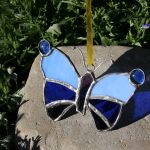 Motyl w niebieskościach - szklany motyl