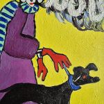 obraz olejny babcia dymek z papirosa - 