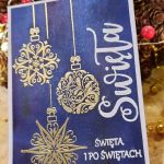 Karta świąteczna bożonarodzeniowa KH221119 - Kartka z bombkami