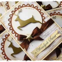 Kartka świąteczna z reniferem