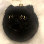 Bombka portret kota 10cm (1 szt) - Czarny kotek