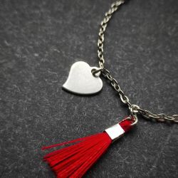 Walentynkowa bransoletka serce i dekor 