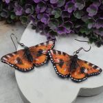 Kolczyki motyle - pomarańczowe - kolczyki motylki