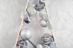 Drewniana choinka LED Handmade - srebrna