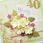 Kartka ROCZNICA ŚLUBU zielono-kremowa - Zielono-kremowa kartka na rocznicę ślubu