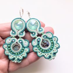 Oval Abalone kolczyki sutaszowe