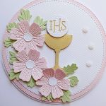 Kartka komunijna ręcznie robiona z życzeniami - Kartka na Komunię z kielichem