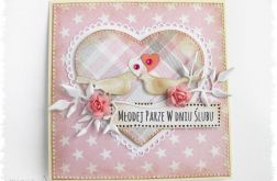 Kartka na ślub z ptaszkami