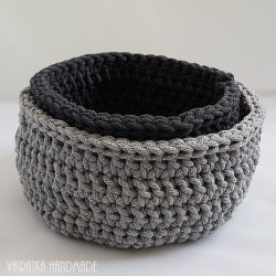 Szarości - komplet koszyków