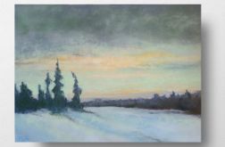 Zima-praca formatu 18/24 cm.