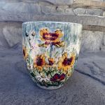 Porcelanowy kubek ręcznie malowany-Polne kwiaty  - 