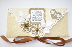 Kopertówka, kartka dla Młodej Pary żółto - brązowa