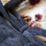 Duża pikowana shopperka z weluru – pojemna torba na ramię handmade - 