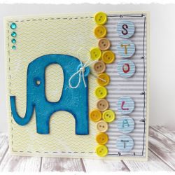 Kartka urodzinowa ze słoniem