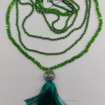 Naszyjnik Długi Sznur Trawa i Szmaragdy - 