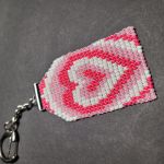 Brelok Serce tkane z koralików Prezent na Walentynki Handmade - Brelok Serce tkane z koralików Prezent na Walentynki Handmade