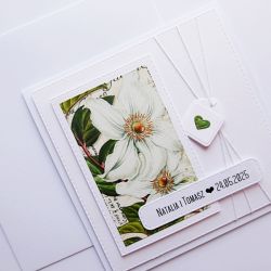 Ekskluzywna ręcznie robiona kartka ślubna