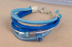 Bransoletka rzemykowa niebieska