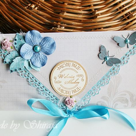 Kopertówka z okazji ślubu-błękitne marzenia