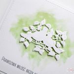 Kartka ŚLUBNA z ptaszkami - koperta - Biało-zielona kartka na ślub z ptaszkami
