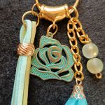 Złoto turkusowa zawieszka do torebki - Złoto turkusowa zawieszka do torby