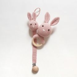Eco zestaw dla niemowlaka - różowe króliki