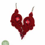 Kolczyki sutasz/soutache w kolorze wina  - Kolczyki w kolorze wina