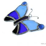 Motyl w niebieskościach - witrażowy motyl