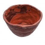 Doniczka Ceramiczna Ręcznie Robiona Brązowa 23x19 cm  - 