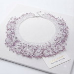 Naszyjnik "LAVENDER FROST - Hand-Woven Bead Collar" - 