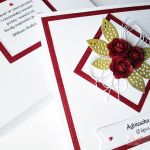 Kartka NA ŚLUB z bordowymi różami - Pamiątka ślubu z bordowymi różami