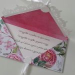 Kartka ślubna kopertowa - róż - życzenia