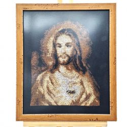 Obraz Haftowany z Wizerunkiem Jezusa – Rękodzieło Religijne z Duszą 